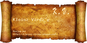 Kleisz Virág névjegykártya